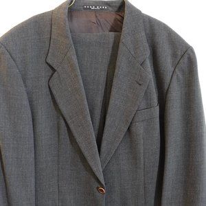 HUGO BOSS Apollon Akropolis Gray Brown Liner Imported Wool Suit Blazer Pants 44R